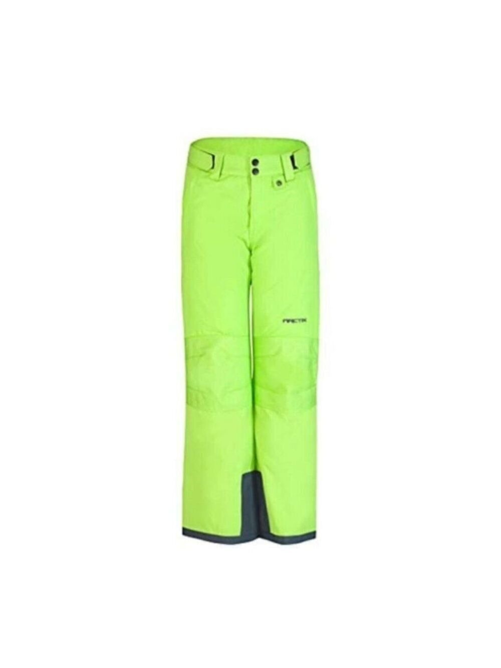 Arctix Kids Snow Sports Cargo Snow Pants with Articulated Knees, Lime Green, XS